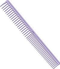 JRL J306 Long Round Tooth Comb 9" Purple