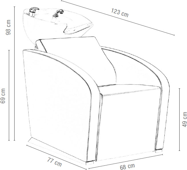  Sibel Elegantia - Backwash Unit Complete / Chair Black 