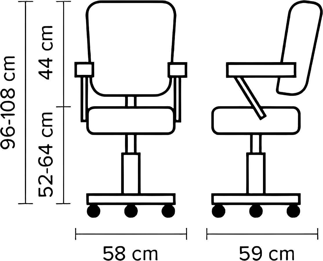  Hairway Styling Chair "Augusta" with wheels 