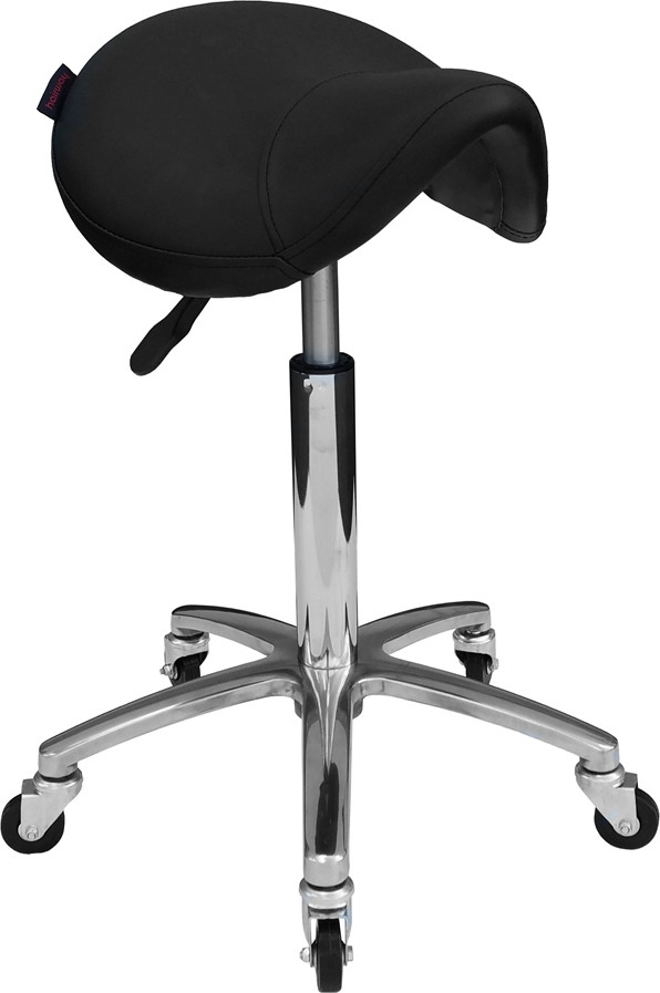  Hairway Saddle stool &raquo;Profi&laquo; black/chrome 