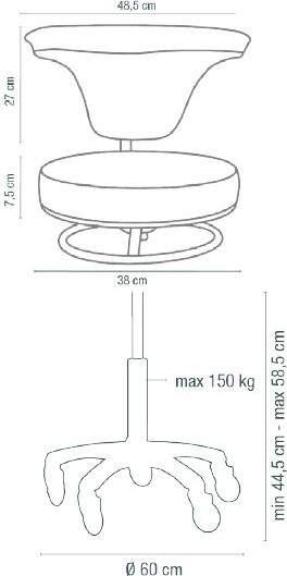  Sibel Swivle Back Beauty Stool 