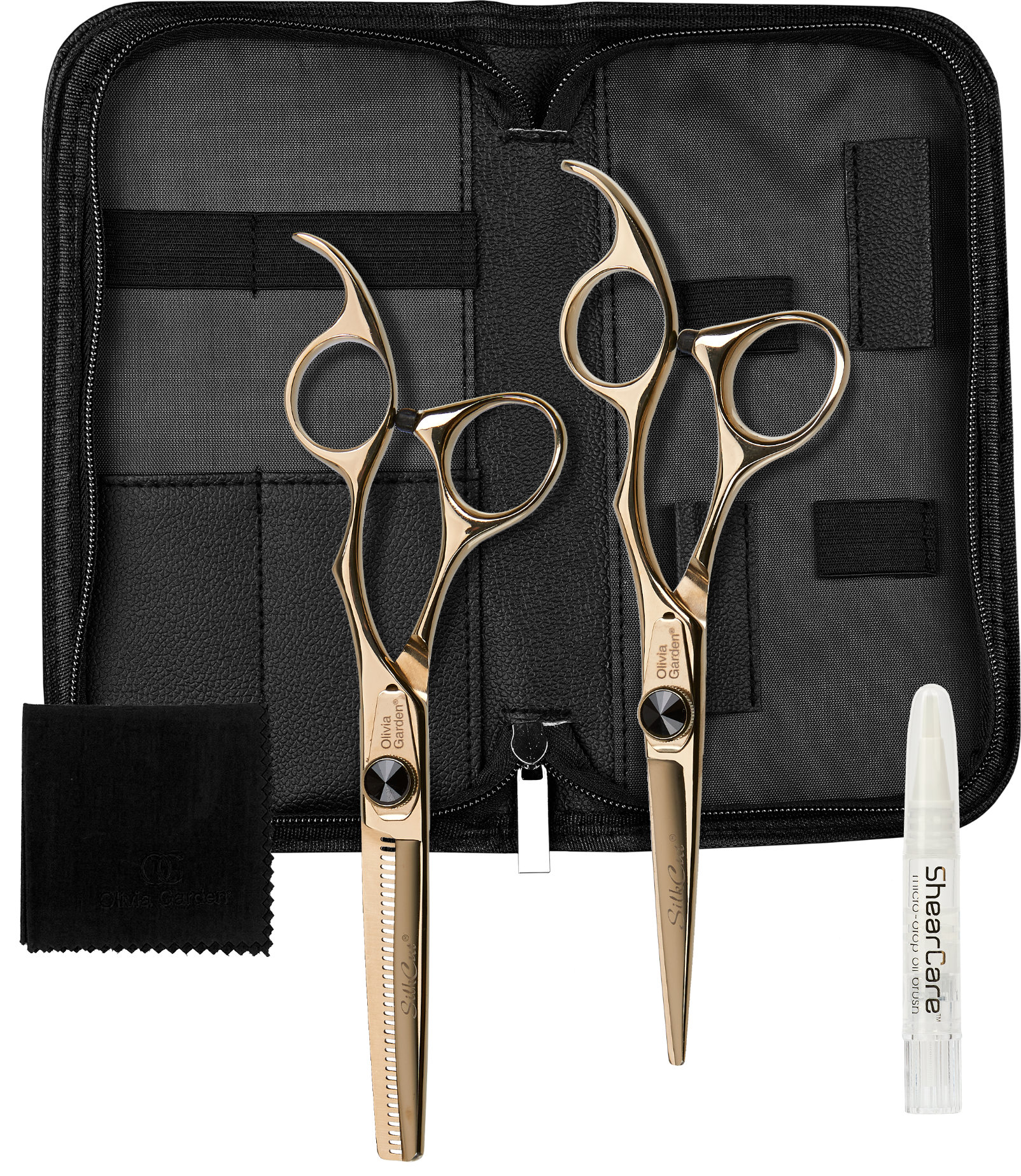  Olivia Garden Silk Cut black/gold 2 Haidressers Scissor Set 