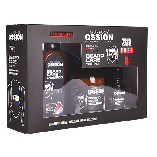  Morfose Ossion Beard Care 3er Set (Shampoo + Balsam + Oil) Gift Bag 