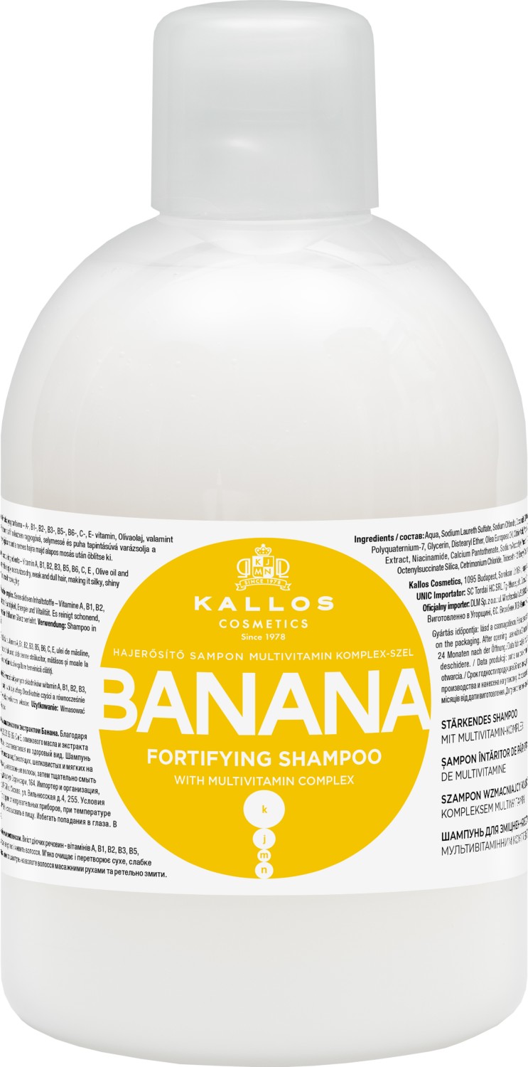  Kallos KJMN Banana Fortifying Shampoo 1000 ml 