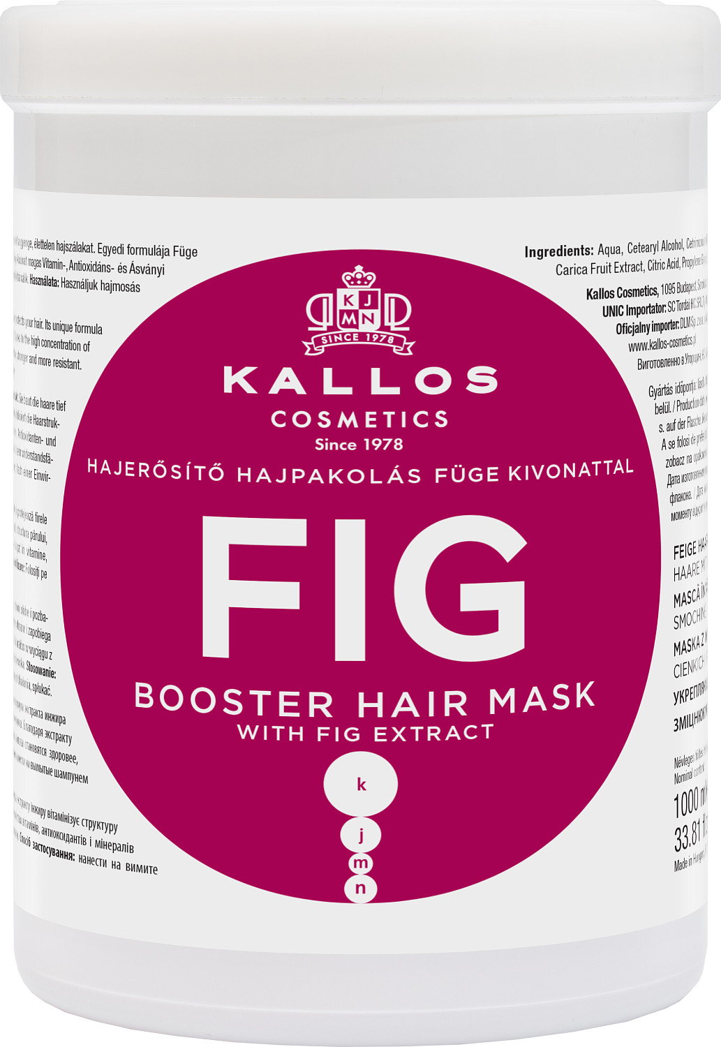  Kallos KJMN Fig Booster Hair Mask 1000 ml 