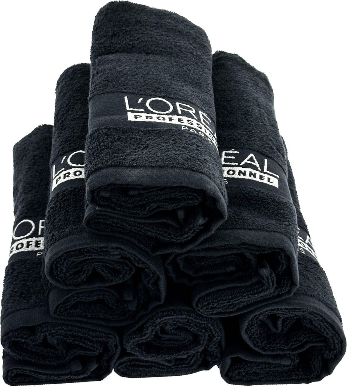  Loreal Towel set with logo 6 pieces 49x86cm black 