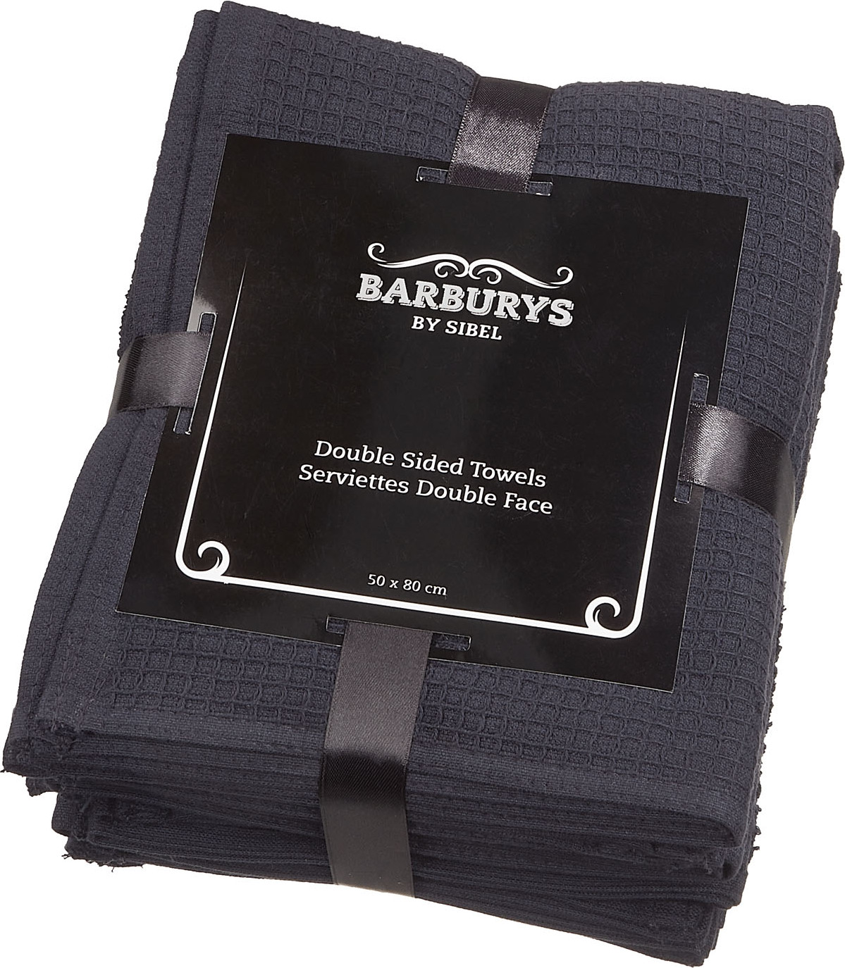  Barburys Cotton Towel Double Sided Black 