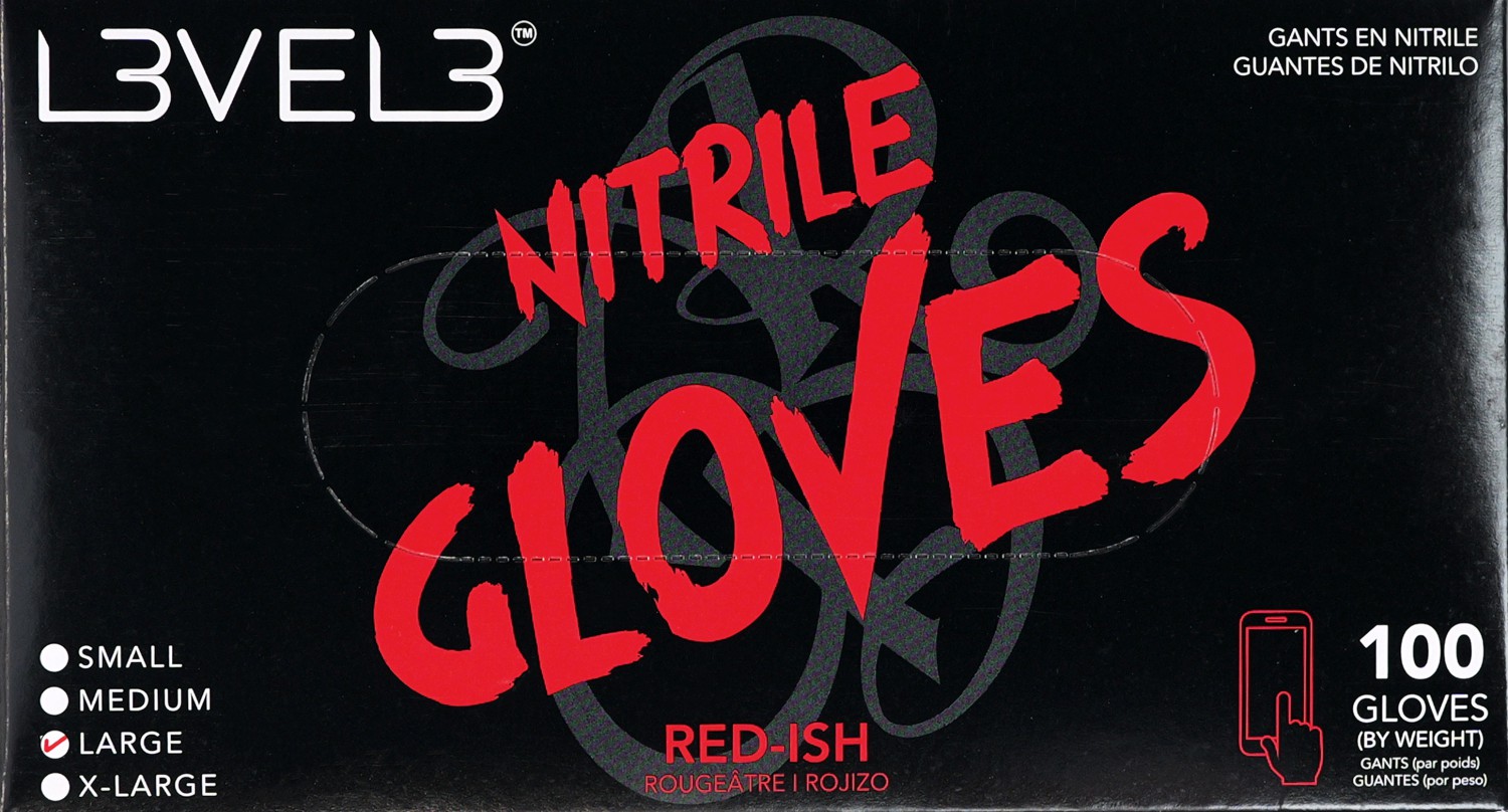  L3VEL3 Nitrile Gloves Large Red-ish 