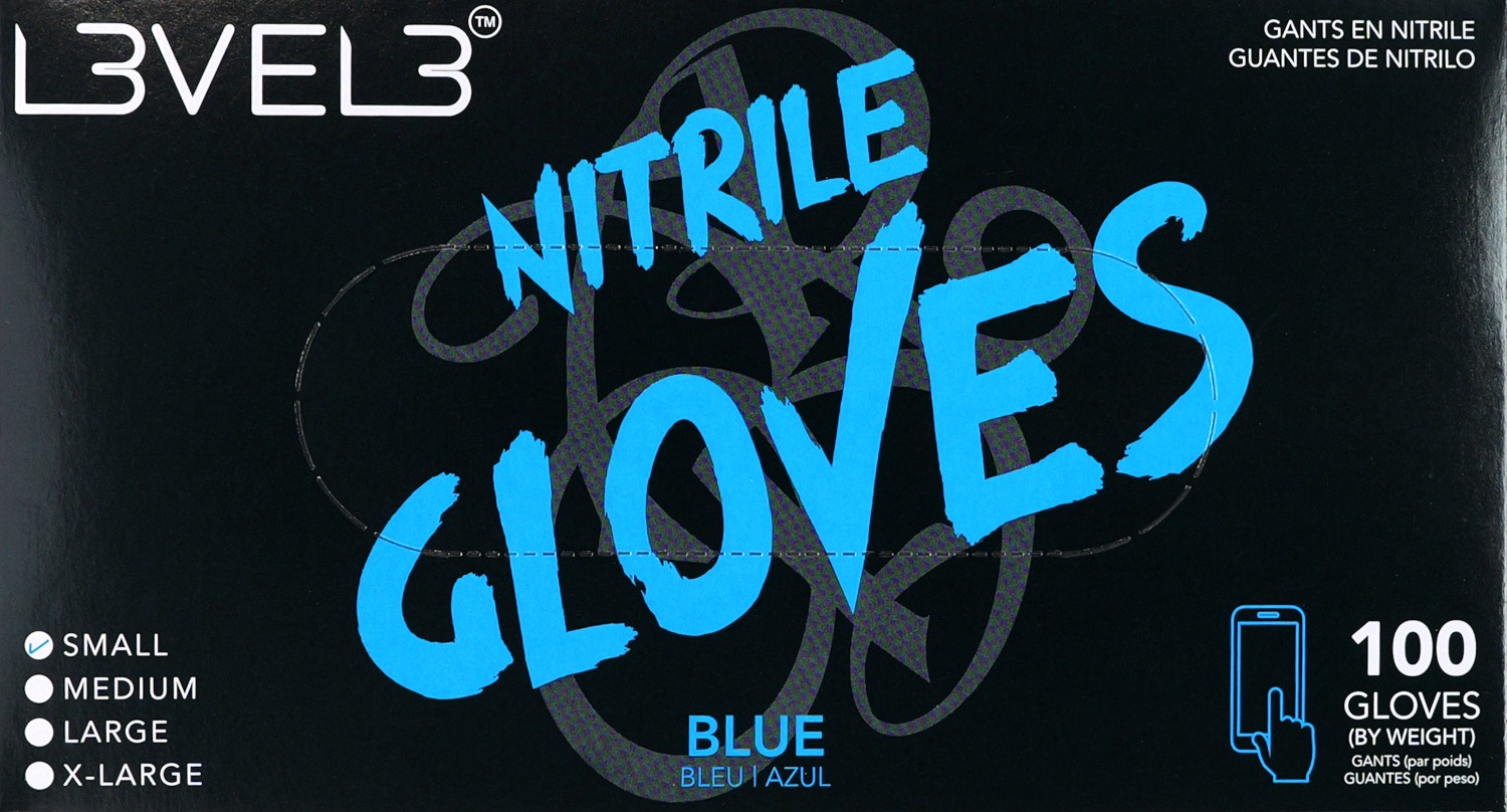  L3VEL3 Nitrile Gloves Small Blue 